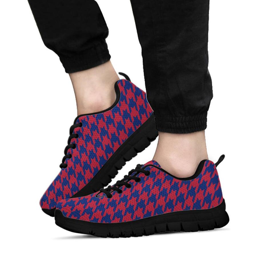 Mesh Sneakers_Dark Blue on Red_NYJ-HT Pattern