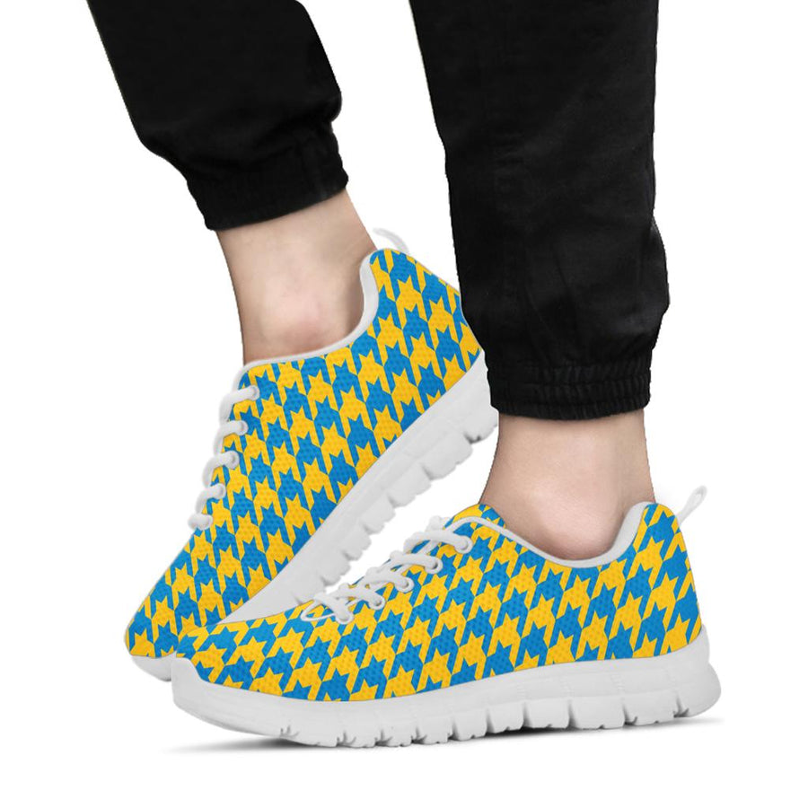 Mesh Sneakers_Blue on Gold_L_HT Pattern