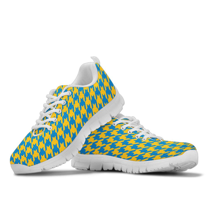 Mesh Sneakers_Blue on Gold_L_HT Pattern