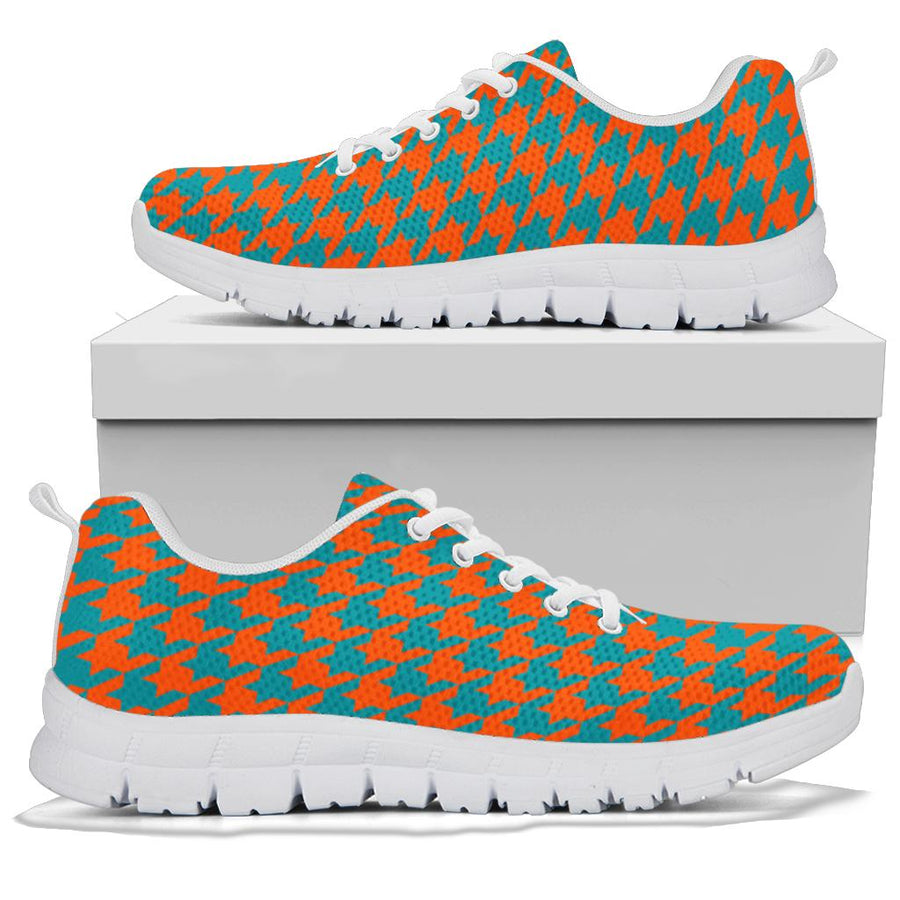 Mesh Sneakers_Aqua on Orange_M_ HT Pattern
