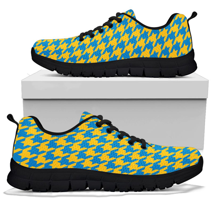 Mesh Sneakers_Blue on Gold_L_HT Pattern
