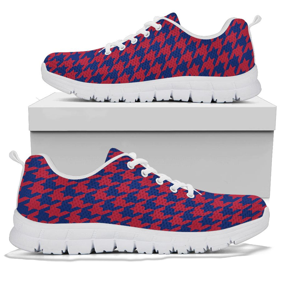 Mesh Sneakers_Dark Blue on Red_NYJ-HT Pattern