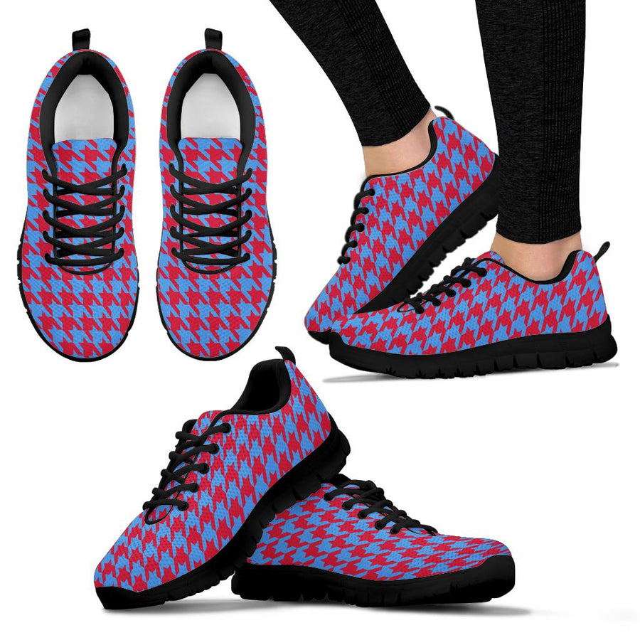 Mesh Sneaker_LT-Blue on Red_H_HT Pattern