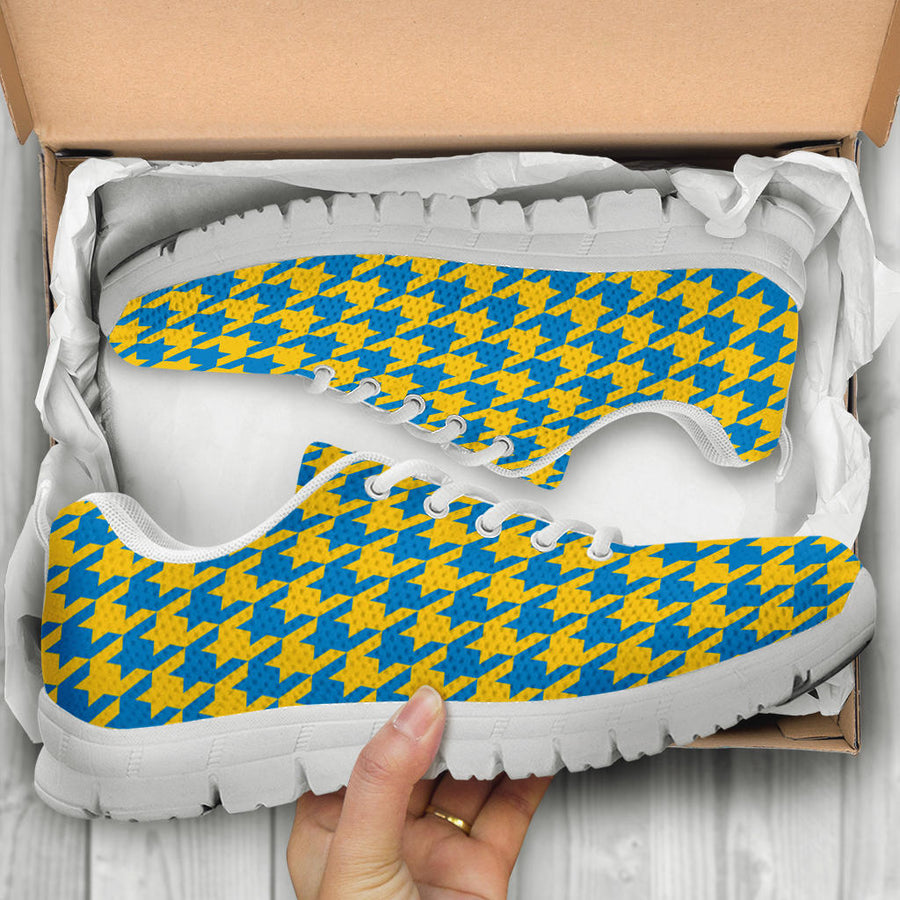 Mesh Sneakers_Blue on Gold_L_HT Pattern