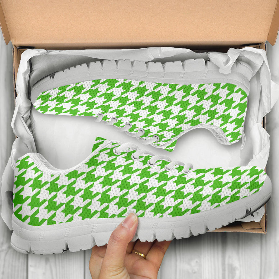 Mesh Sneakers Apple Green on White HT Pattern