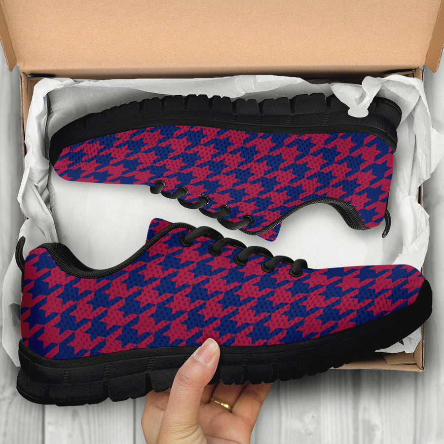Mesh Sneakers_Dark Blue on Red_NYJ-HT Pattern