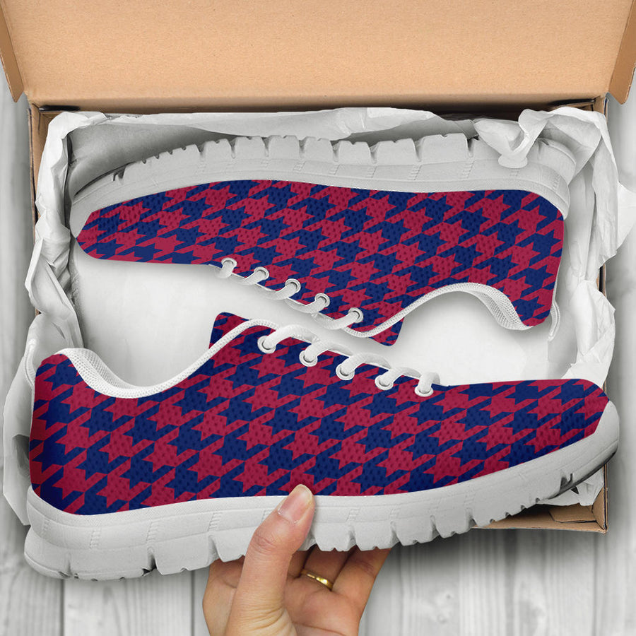 Mesh Sneakers_Dark Blue on Red_NYJ-HT Pattern