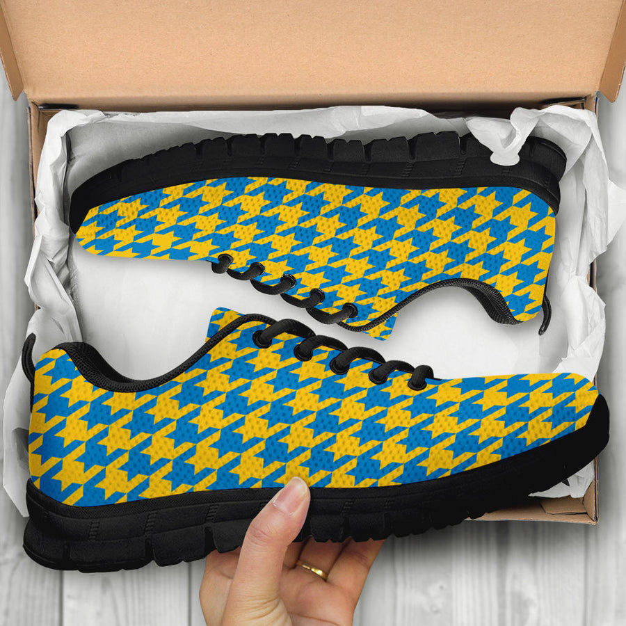Mesh Sneakers_Blue on Gold_L_HT Pattern