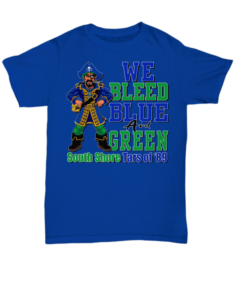South Shore - We Bleed Blue and Green-tee 2 side