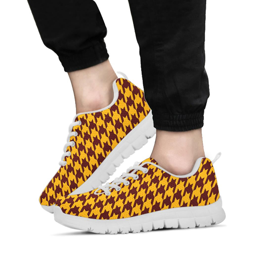 Mesh Sneakers_Burgundy on Gold_W_HT Pattern