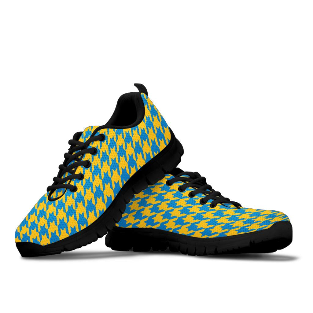 Mesh Sneakers_Blue on Gold_L_HT Pattern