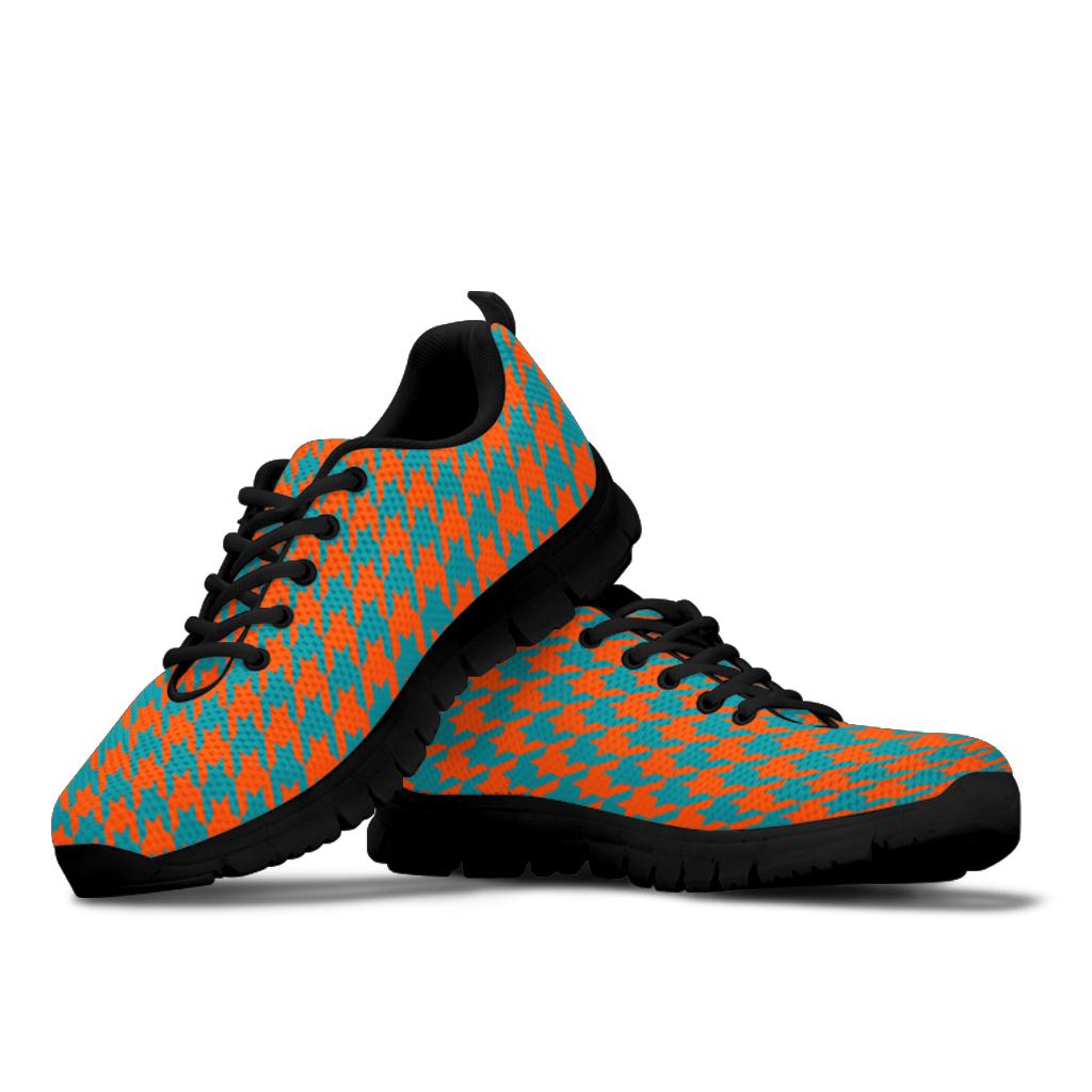 Mesh Sneakers_Aqua on Orange_M_ HT Pattern