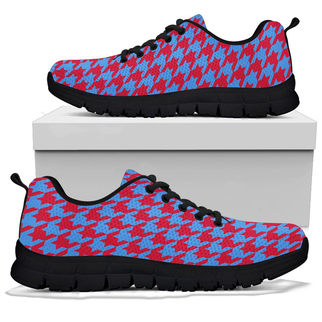 Mesh Sneaker_LT-Blue on Red_H_HT Pattern