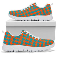 Thumbnail for Mesh Sneakers_Aqua on Orange_M_ HT Pattern
