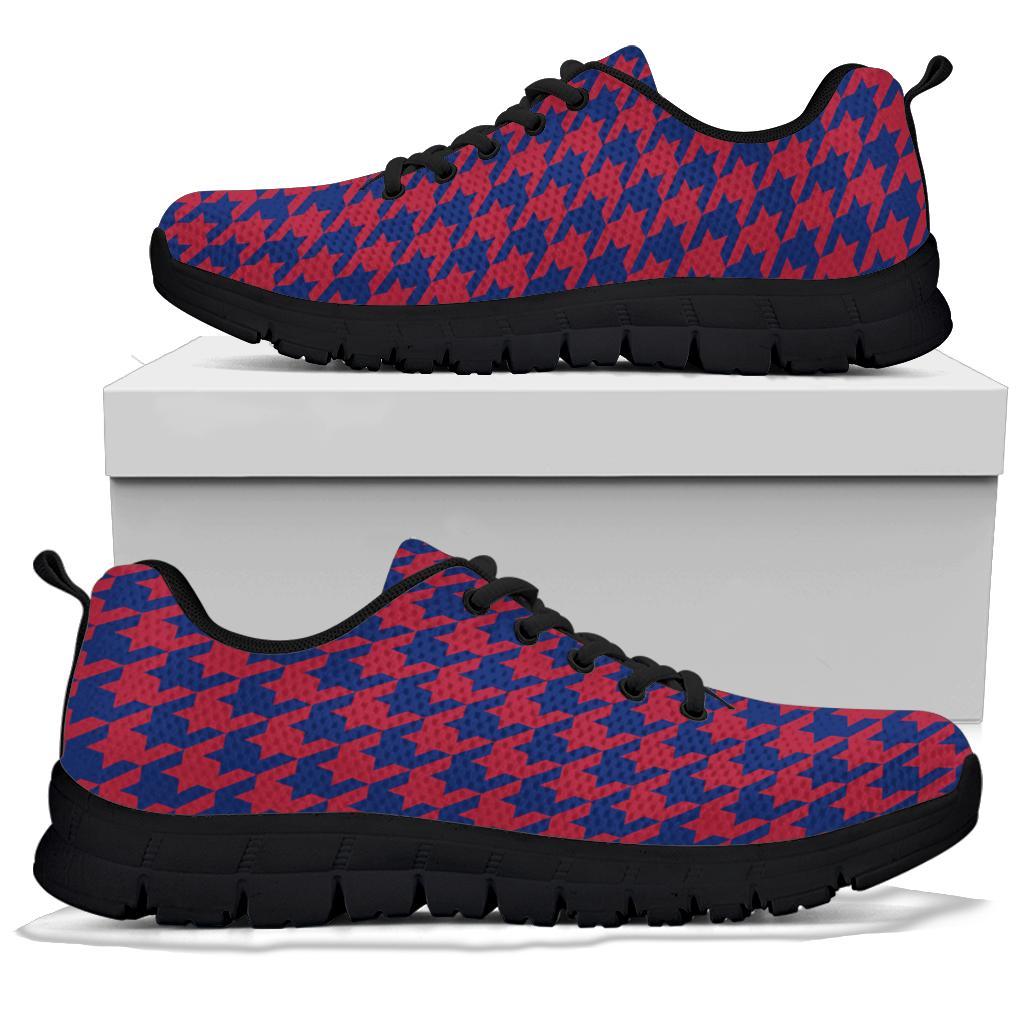 Mesh Sneakers_Dark Blue on Red_NYJ-HT Pattern