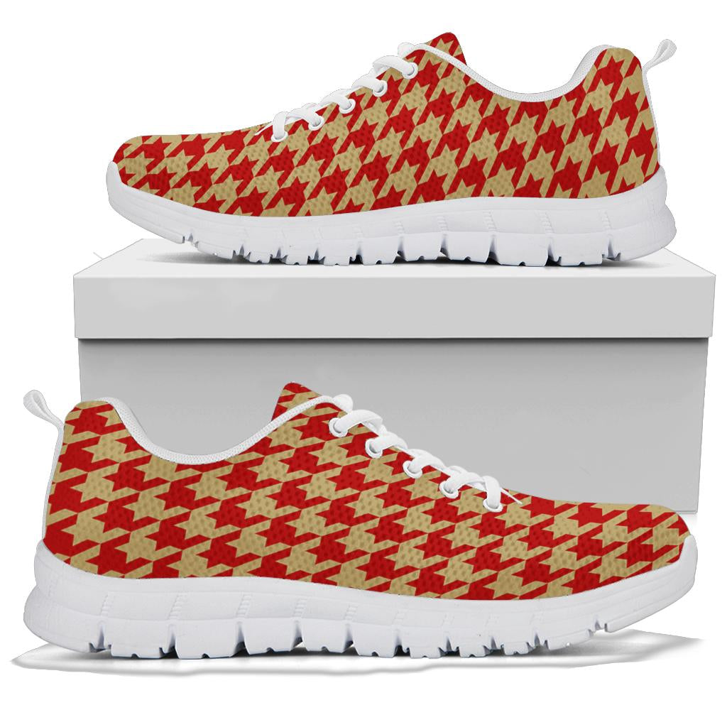 Mesh Sneakers_Red on Vegas Gold_S_HT Pattern