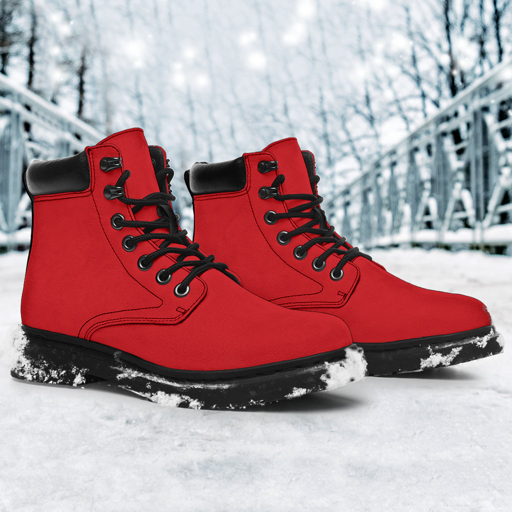 All-Season Boots_Red_ Micro-Suede