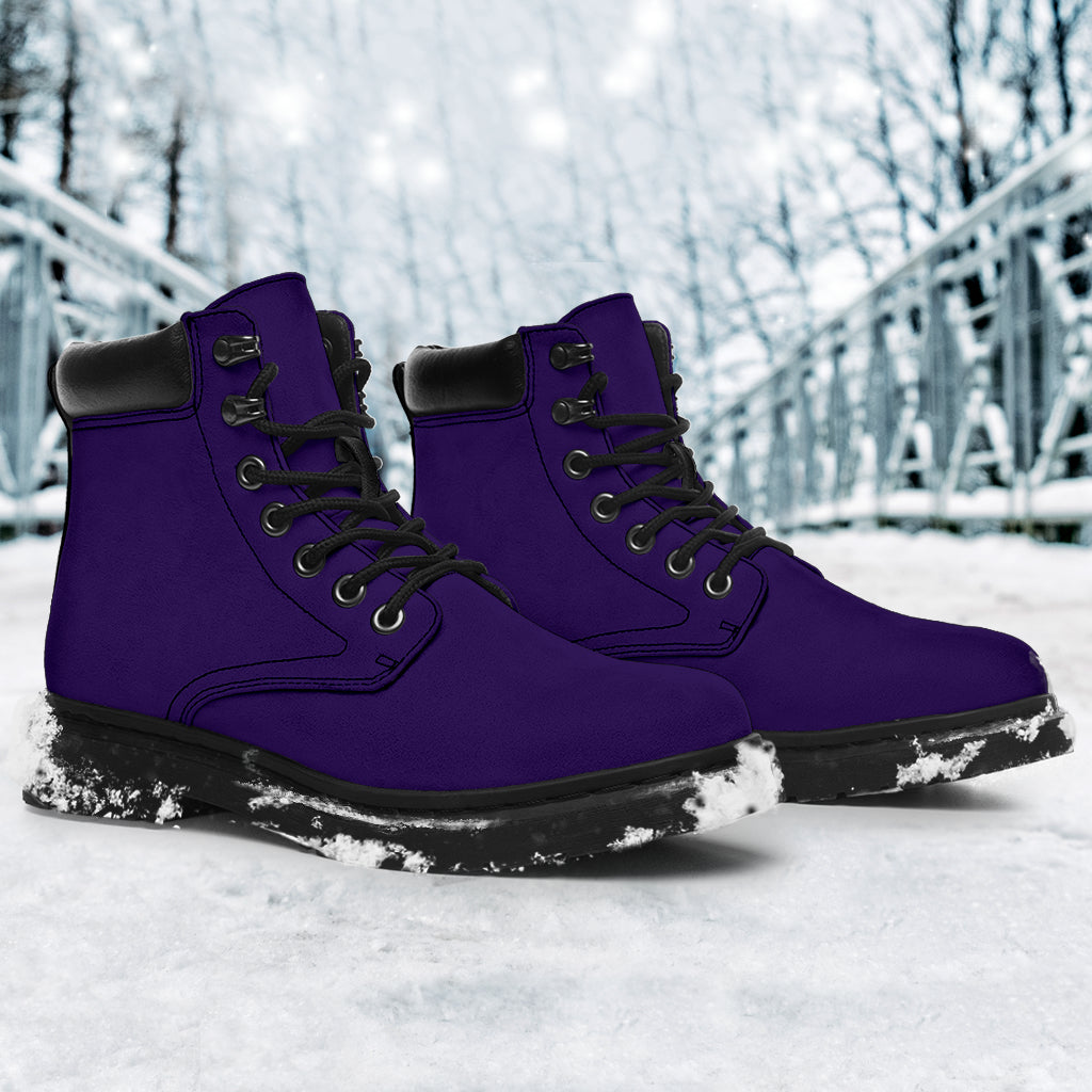 All-Season Boots_Dark Purple_ Micro-Suede