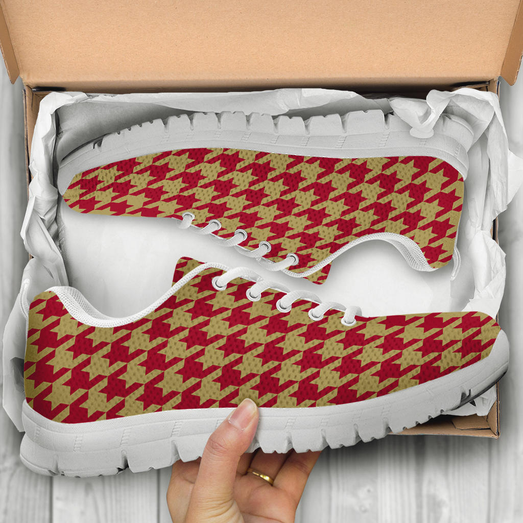 Mesh Sneakers_Red on Vegas Gold_S_HT Pattern