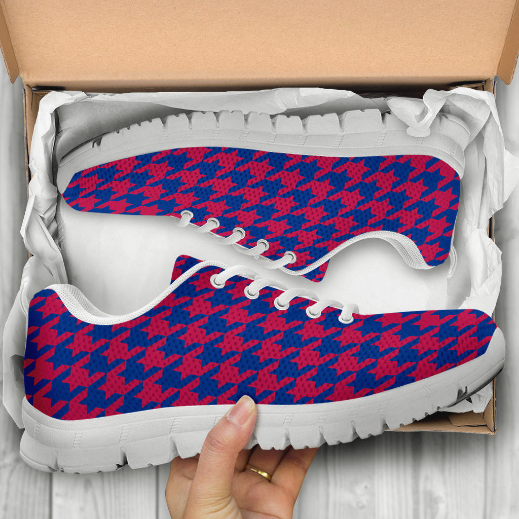 Mesh Sneakers_Blue on Red_B_HT Pattern