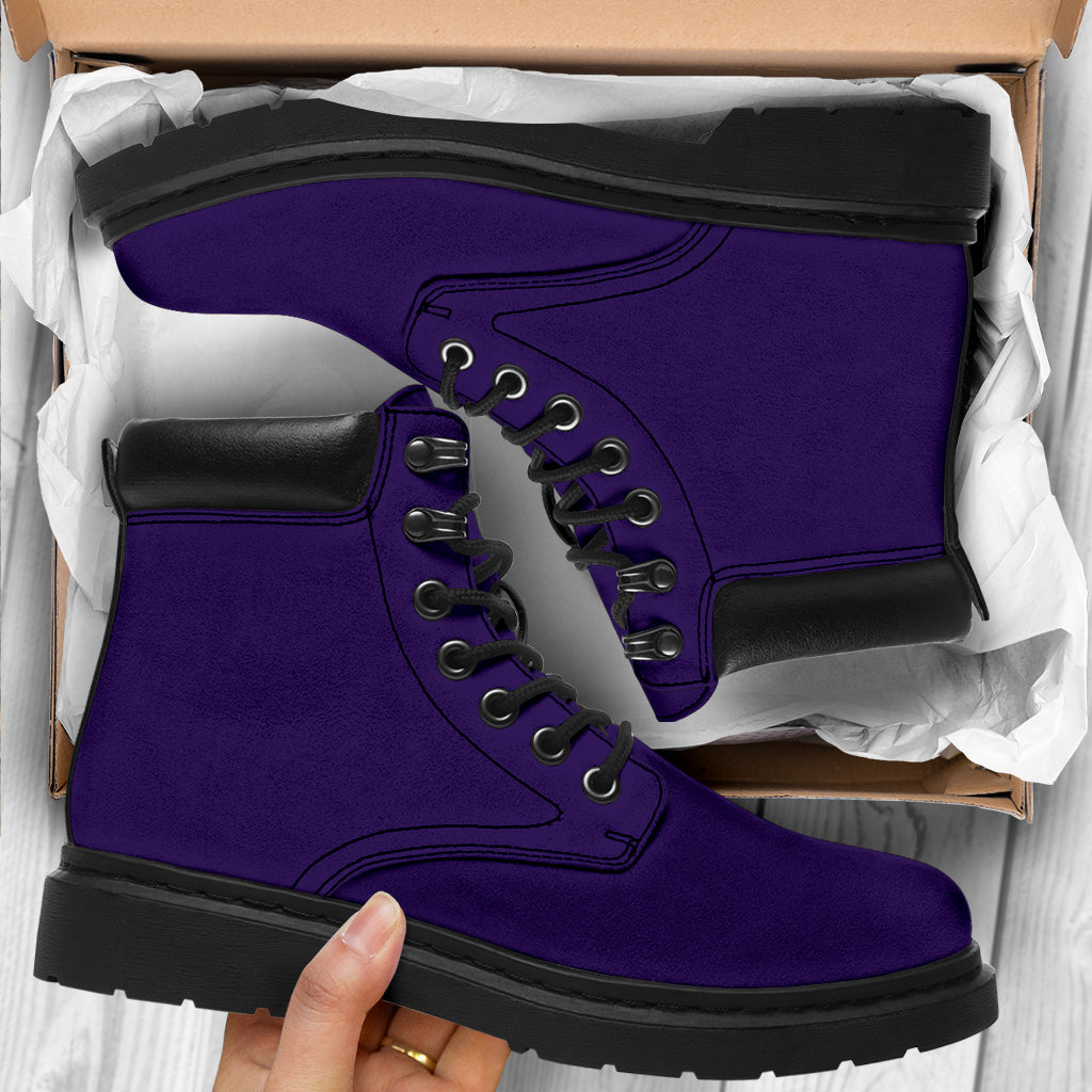 All-Season Boots_Dark Purple_ Micro-Suede