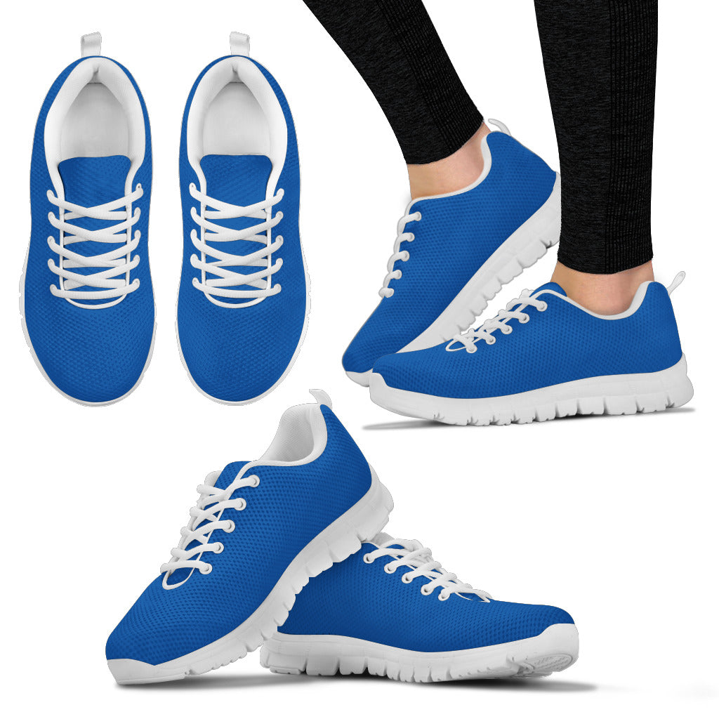 Women's Sneakers-ROYAL- Solid Color_Wht Sole, No Graphic