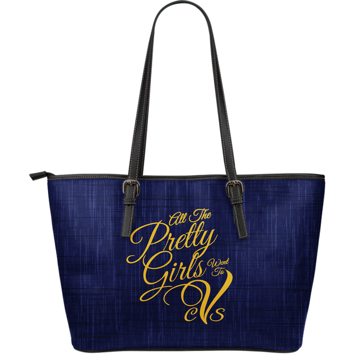 All The Pretty Girls CVS-LG Leather Tote-Denim Print - JaZazzy 