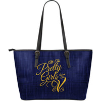 Thumbnail for All The Pretty Girls CVS-LG Leather Tote-Denim Print - JaZazzy 