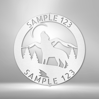 Thumbnail for Howling Wolf Monogram - Steel Sign