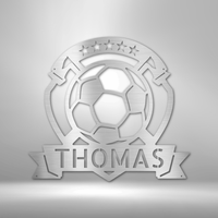 Thumbnail for Soccer Plaque Monogram - Steel Sign
