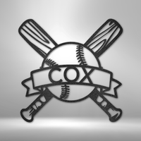 Thumbnail for Baseball Monogram - Metal Sign