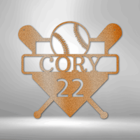 Thumbnail for Custom Baseball Monogram - Metal Sign