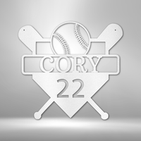 Thumbnail for Custom Baseball Monogram - Metal Sign