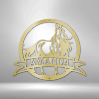 Thumbnail for Majestic Horse Monogram - Steel Sign