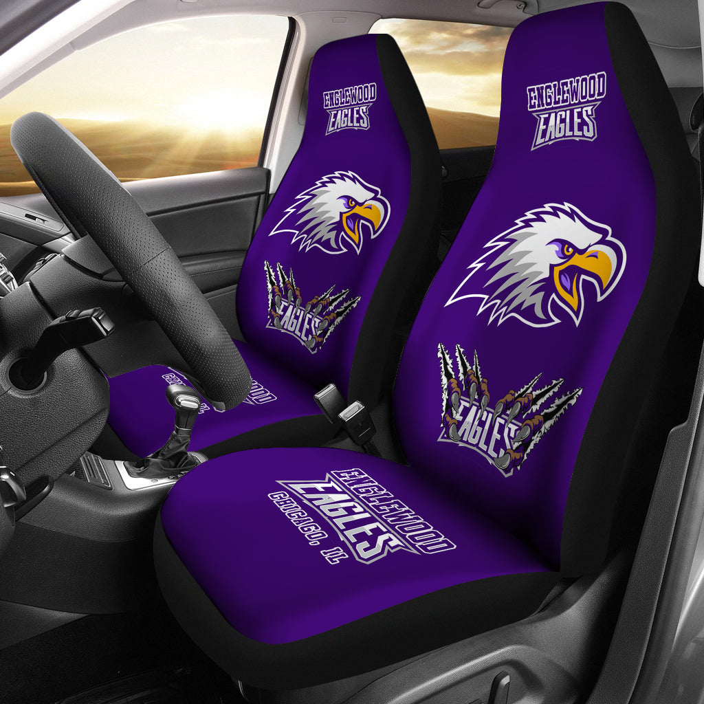 Englewood H.S. Chicago., IL  Car Seat Cover 3C-Purple