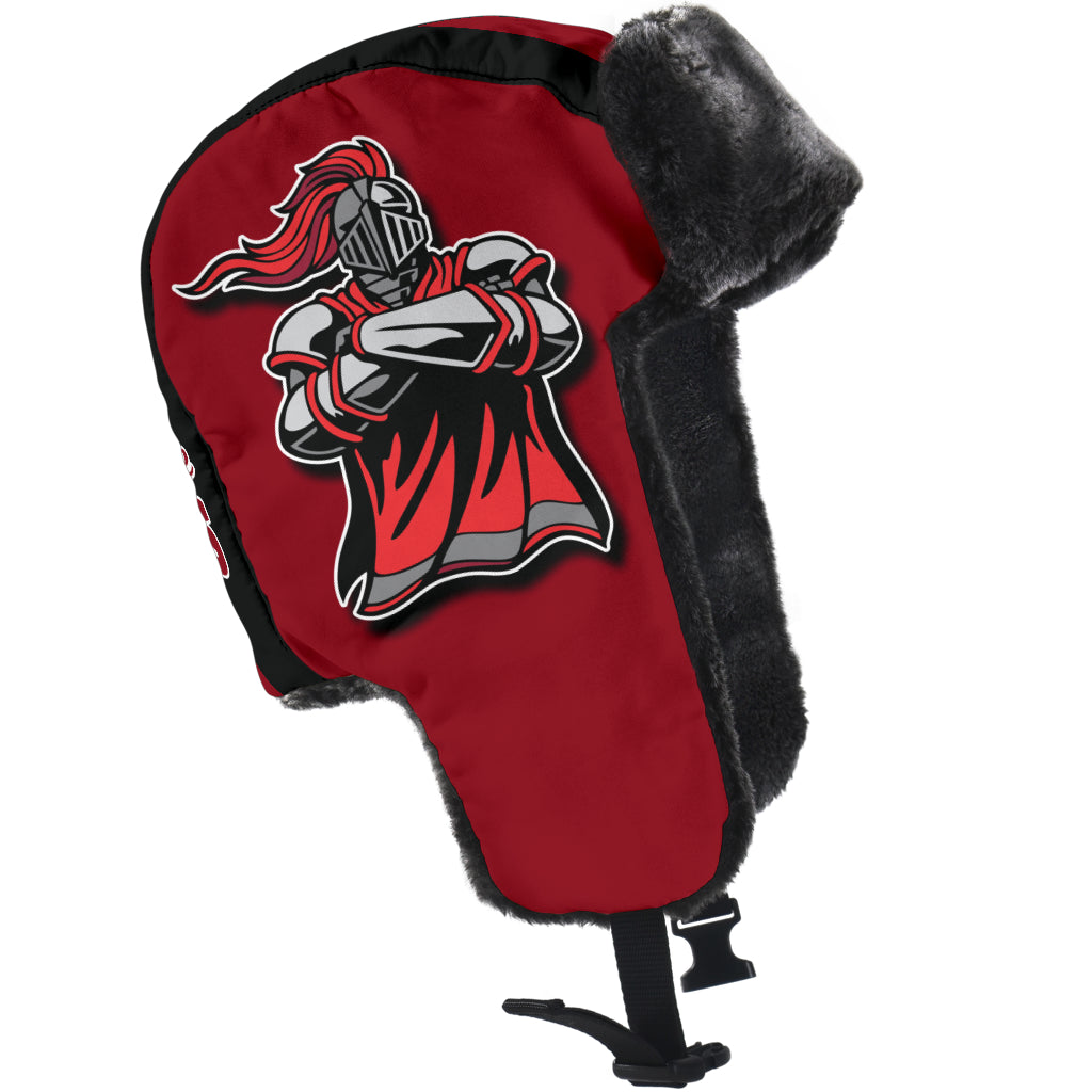Creekside H.S. Trapper Winter Hat-right side view _MascotKicks