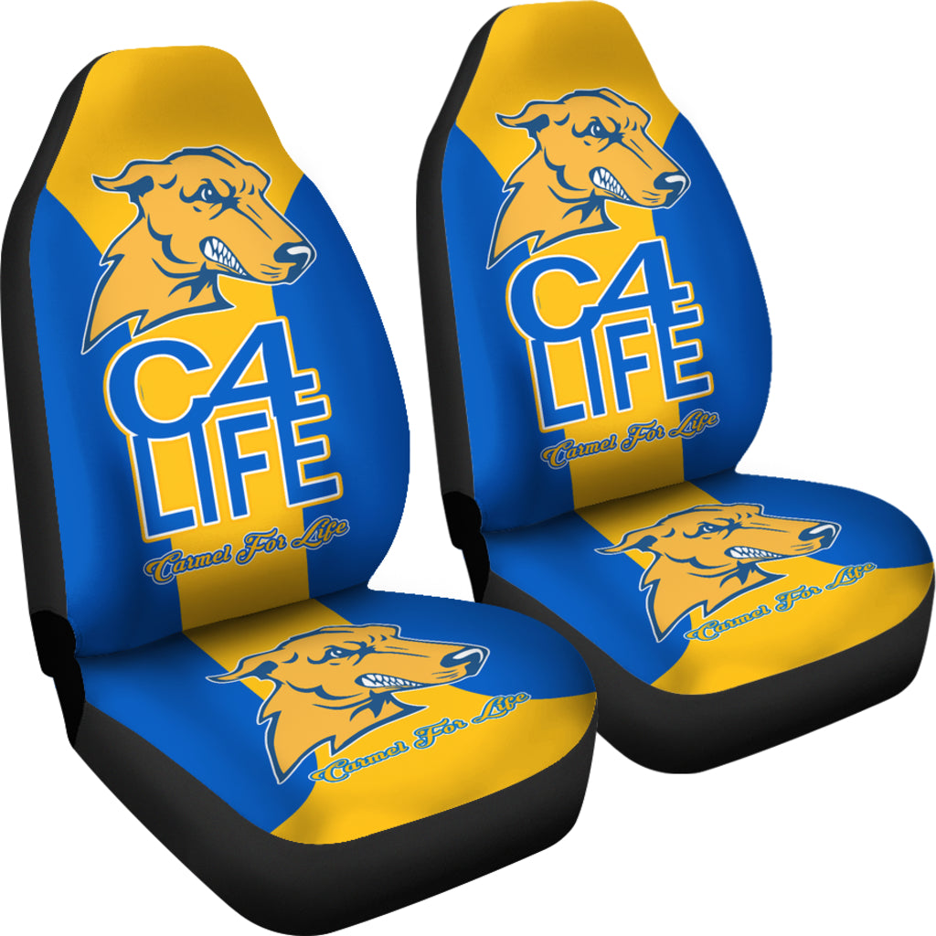Customized car seat cover, Carmel for life, Greyhounds