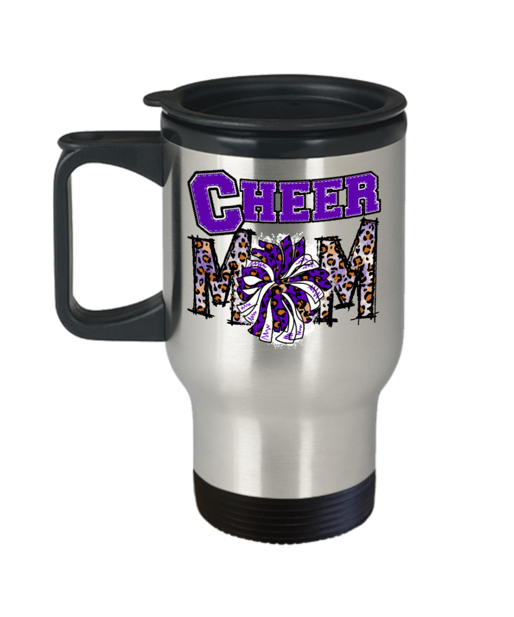 Cheer Mom Travel Mug-Purple